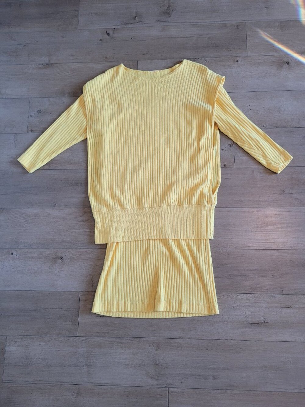 90's Yellow Ribbed Sweater Dress Size 6
